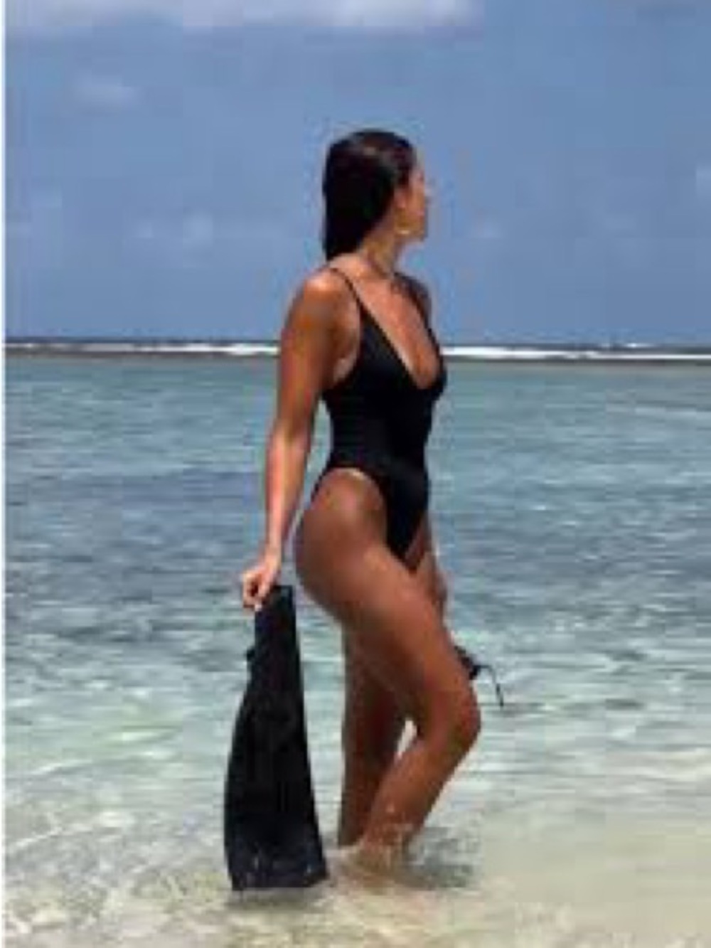 Fashion Nova Women’s Classic Black High Cut One-Piece Swimsuit - Size Medium